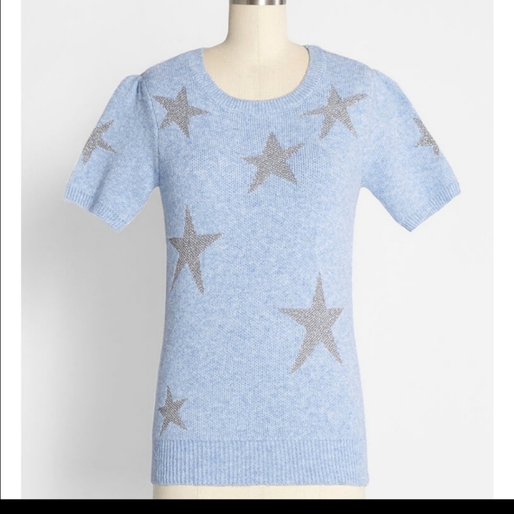 Blue Arden etoile pullover Modcloth 1x never worn